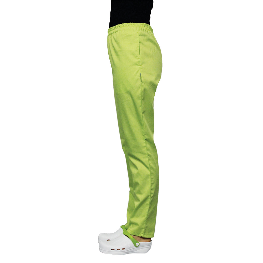 Pantaloni unisex lime cu elastic si doua buzunare laterale 2
